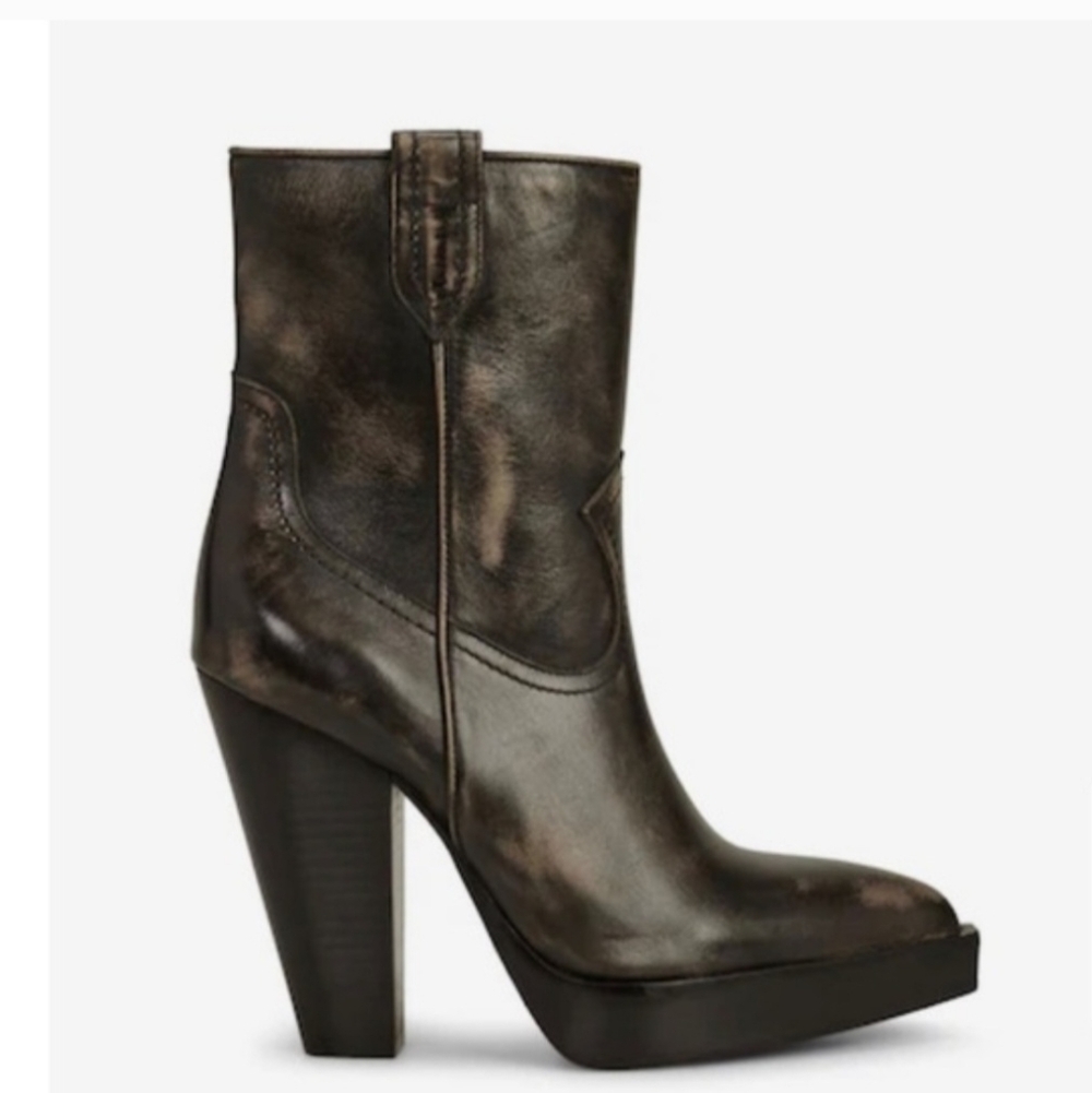 New Vince Camuto Ninkisha Black Leather Heeled Boots